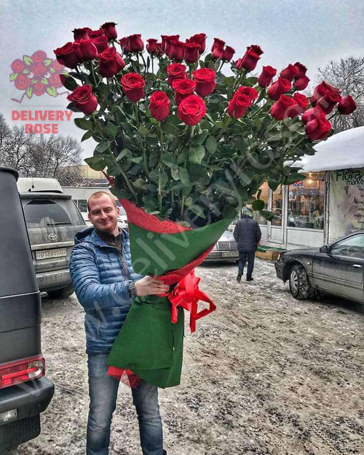 51 гигантская красная роза 200 см 