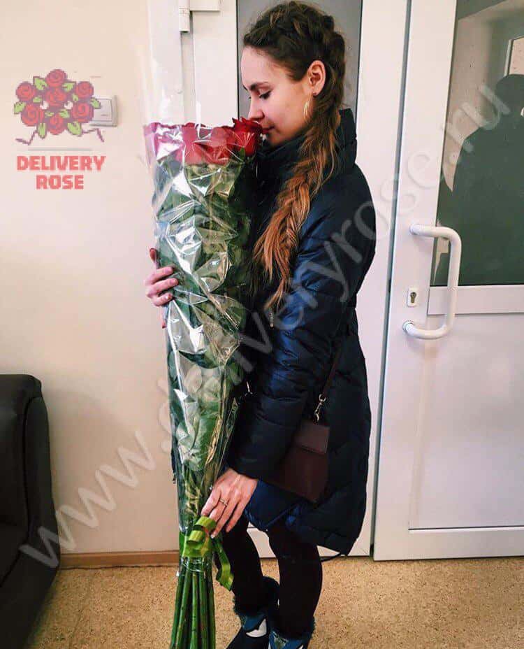9 длинных роз 140 см