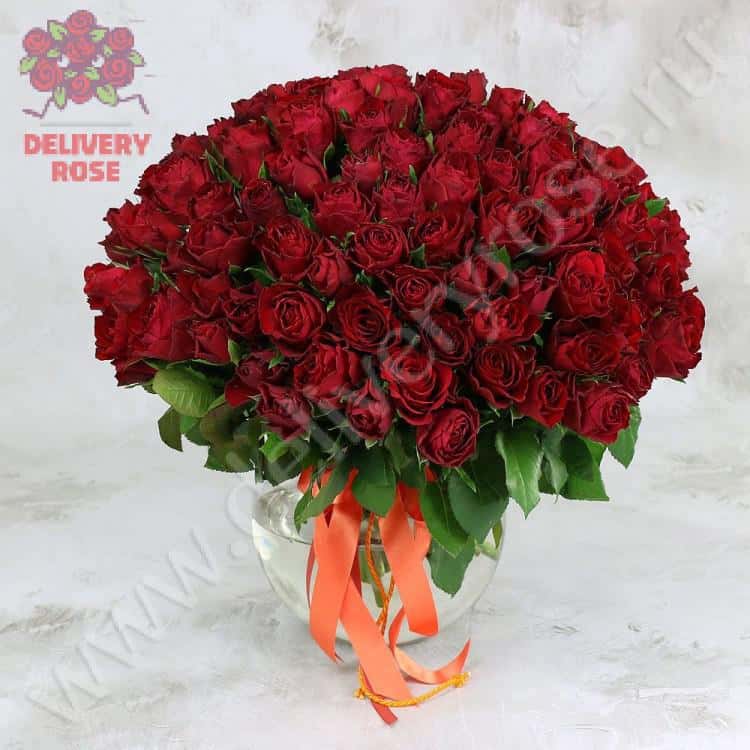 Букет из 101 красной розы 40 см. VIP