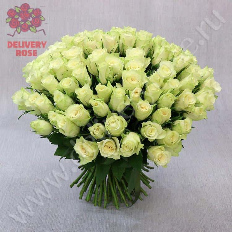 Букет из 101 белой розы 40 см. VIP