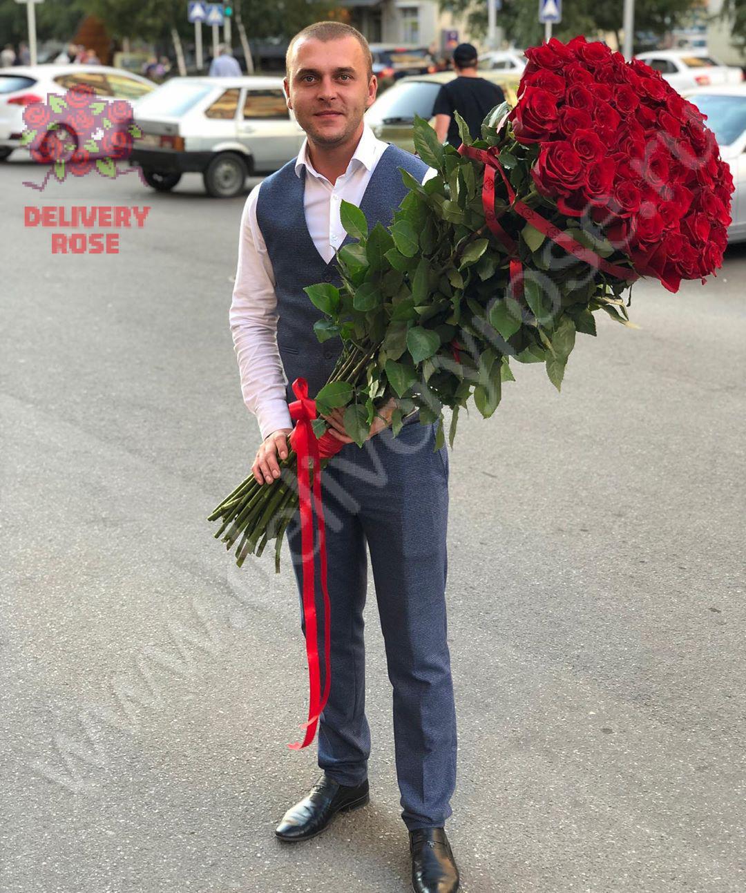 37 длинных роз 130 см